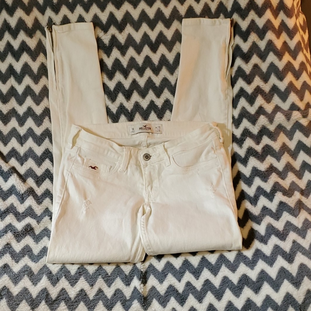 Hollister zipper ankle skinny jeans